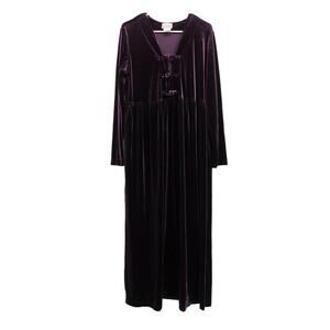 Coldwater Creek VTG Whimsigoth Frog Close Velvet Maxi Dress Purple Size‎ Medium
